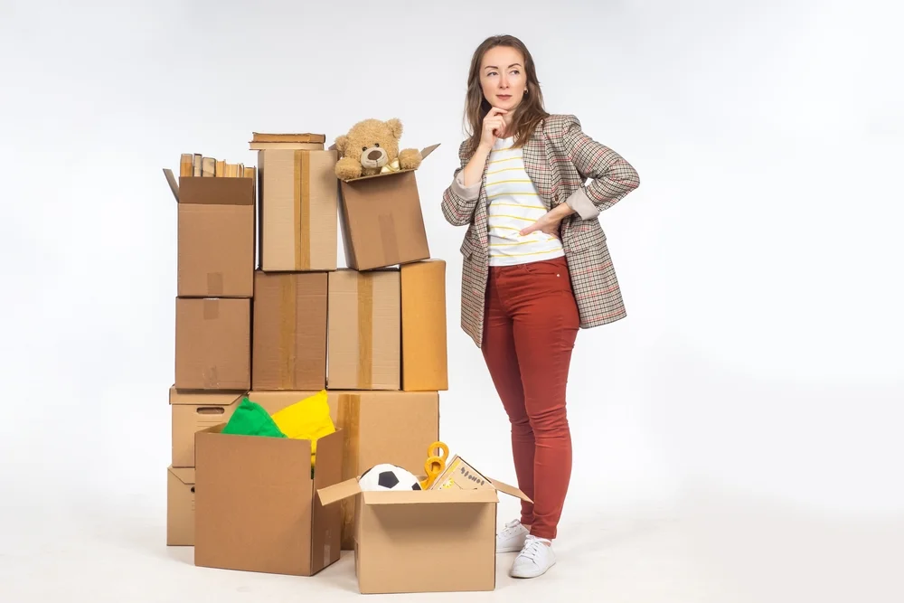 person thinking about selling their excess stuff